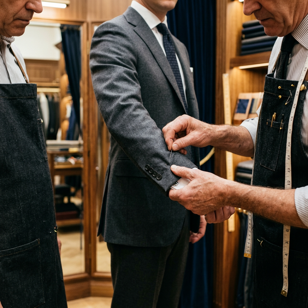 Ajustes de sastreria para traje masculino